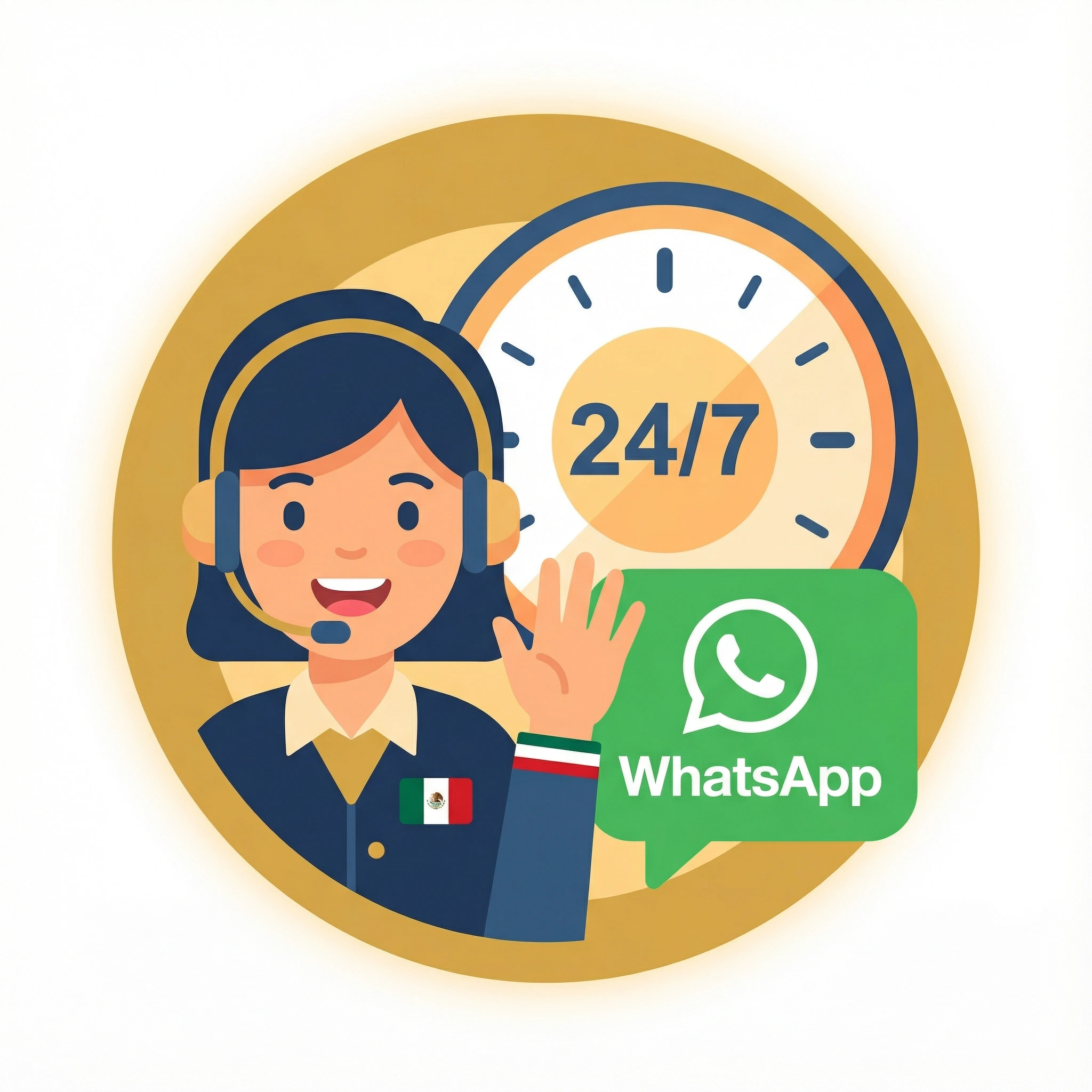Soporte al cliente 24/7 con WhatsApp y chat en vivo